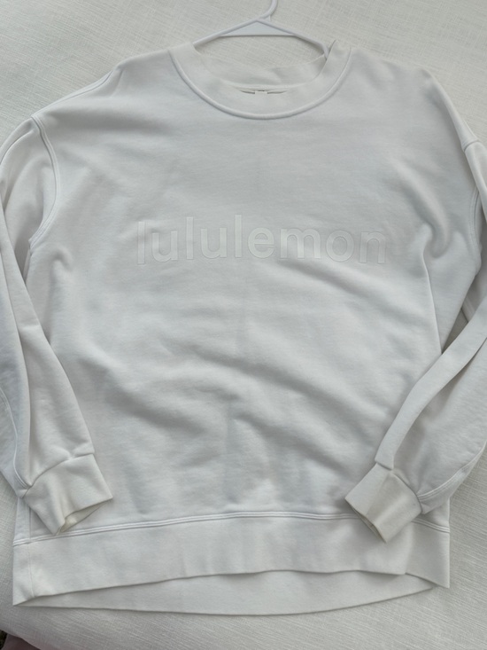 lululemon athletica Tops - lululemon athletica White Crewneck Sweatshirt with Subtle Logo